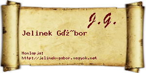 Jelinek Gábor névjegykártya